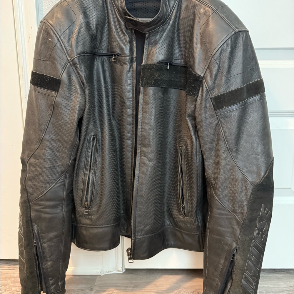 Dainese Black leather motorcycle Jacket